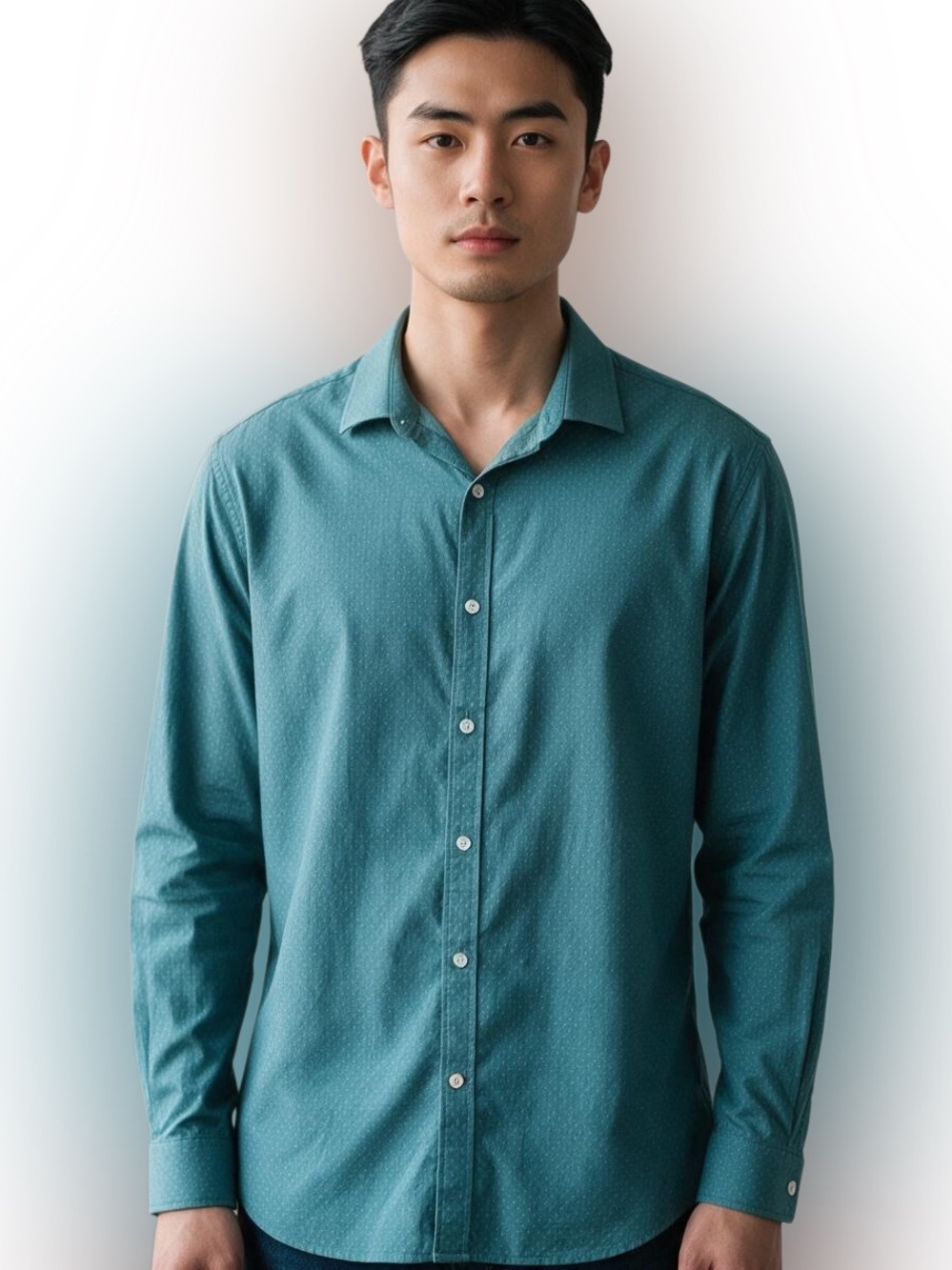 Tommy Hilfiger Men's Button Down Slim Fit Long  Sleeve Collar Shirt Office Large